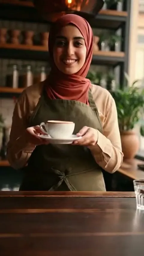 Coffee, please scenario card with Leen, a barista