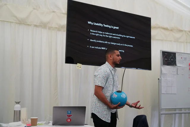Presenting why usability testing matters at the Northumbrian Water Festival