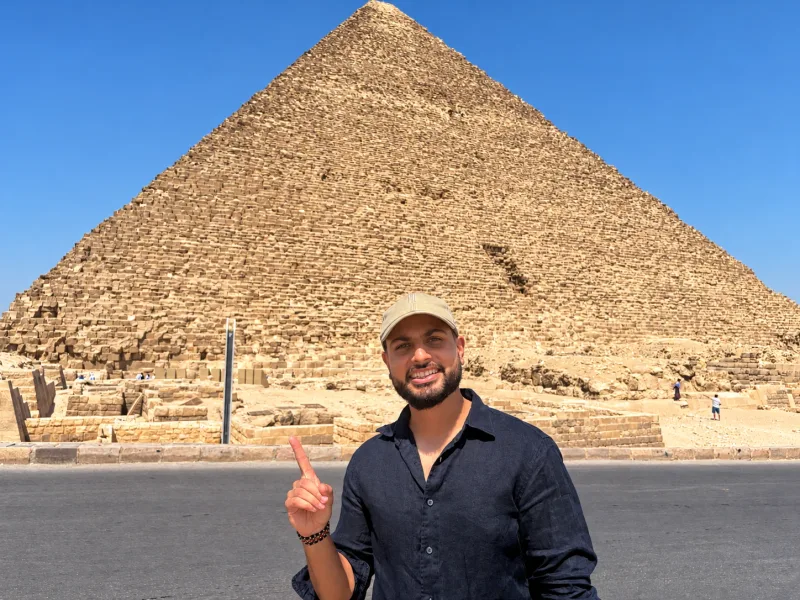 📍 Pyramids of Giza, Egypt · The Great Pyramid up close