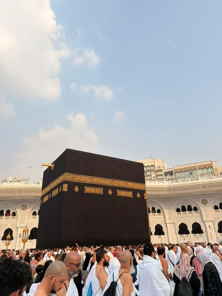 📍 The Kaaba, Makkah · Among the pilgrims at Masjid al-Haram